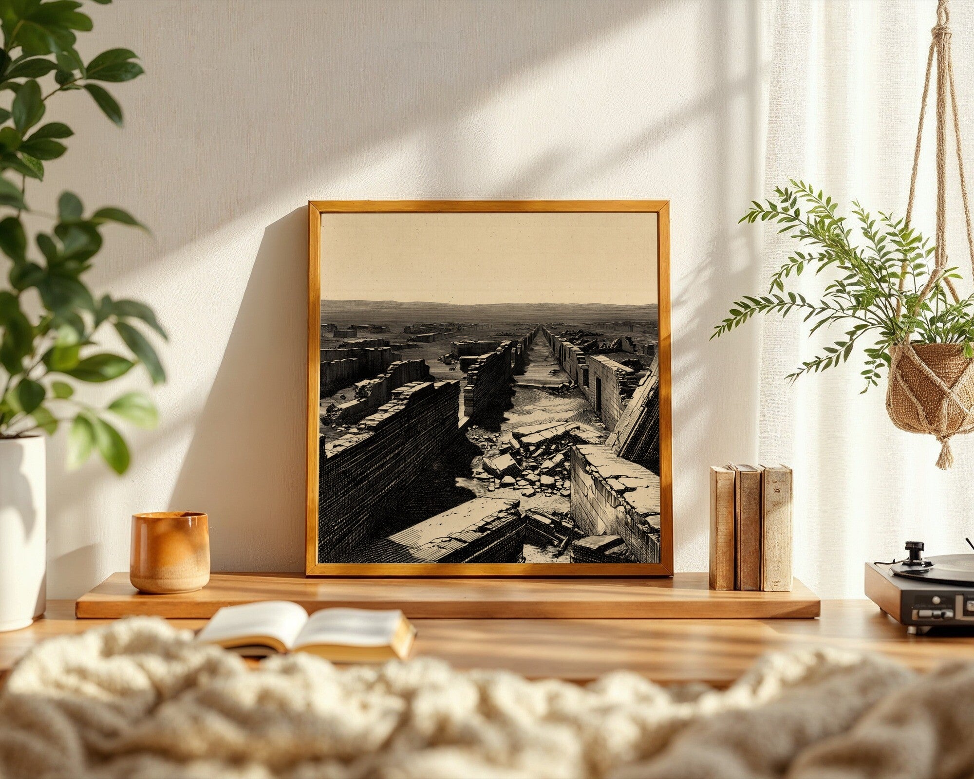 Ruins at the Edge of Comprehension, Art Print | Sepia Engraving | Dark Fantasy Wall Art — room-s-clean