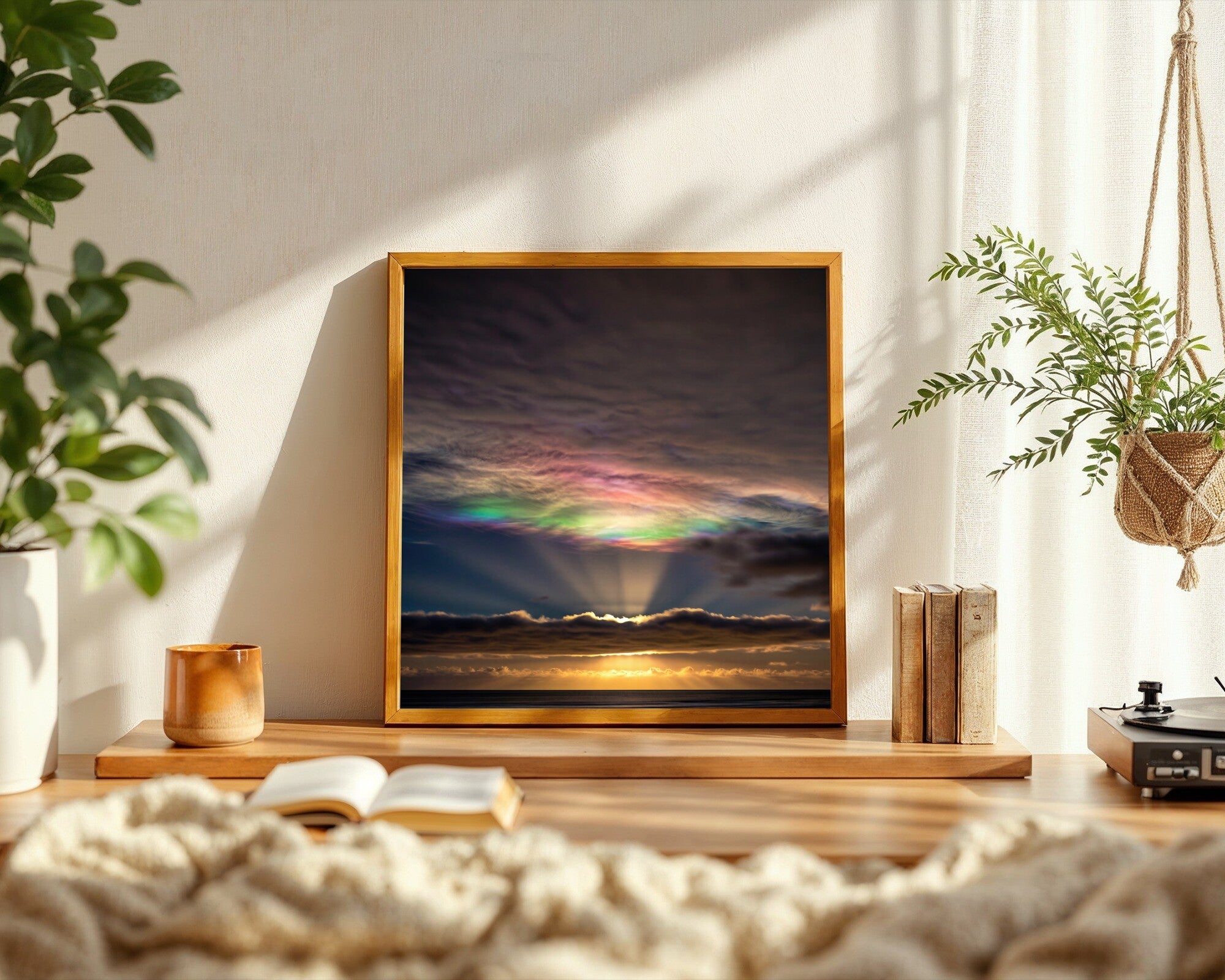 Polar Iridescent Sky Wall Art Print | Post-Storm Rainbow Clouds at Twilight — room-s-clean