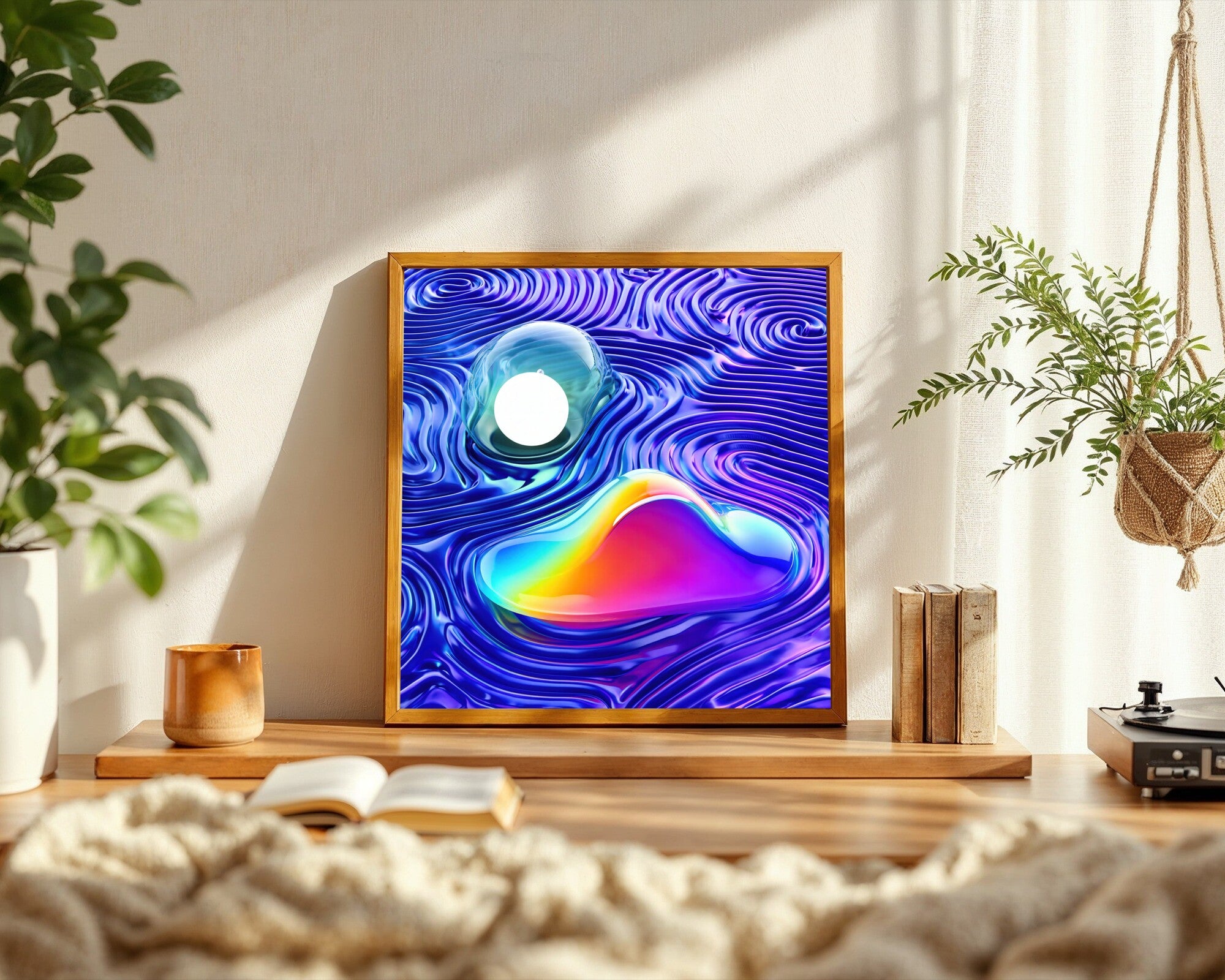 Sealed Light, Iridescent Parametric Surface | Abstract Wall Art Print — room-s-clean